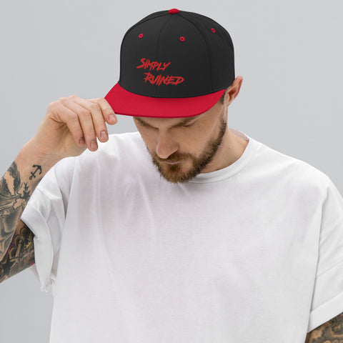 Simply Ruined Snapback Hat (Black Red)