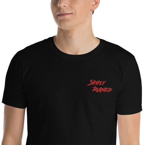 Simply Ruined Short-Sleeve Unisex T-Shirt (Black Red)